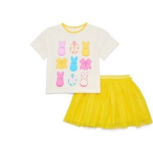 Easter Peeps Toddler Girls Graphic Tee and Tutu Skirt Set, 2-Piece, Sizes 12M-5T